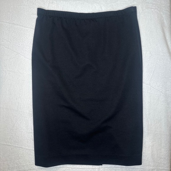 Dresses & Skirts - Vintage Goth Academia Black Pencil Skirt Knee Length Elastic Waist USA Made 12